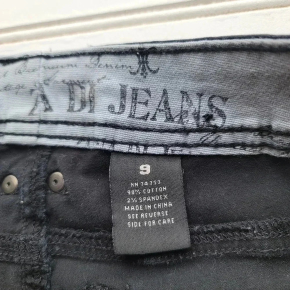 Zana Di Jeans Womens Rutched Leg Skinny Denim Jeans Black Juniors 29x32 Sz 9 - Picture 8 of 9